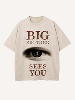 Sherlock Print Round Neck T-shirt