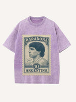 Diego Maradona Print Round Neck T-shirt