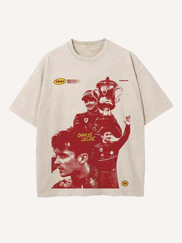 Charles Leclerc Print Round Neck T-shirt