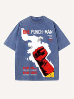 One-Punch Man Print Round Neck T-shirt