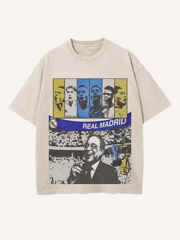 Real Madrid Print Round Neck T-shirt