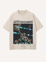 Giannis Antetokounmpo Print Round Neck T-shirt