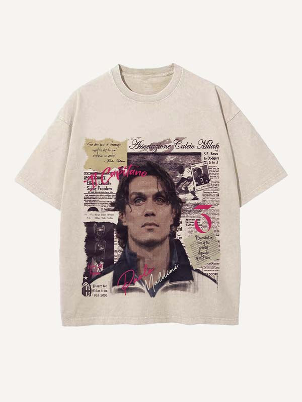 Paolo Maldini Print Round Neck T-shirt
