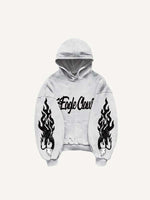 Eagle Graphic Print Slant Pockets Hoodie