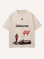 Lewis Hamilton Print Round Neck T-shirt