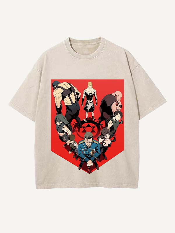 Fullmetal Alchemist Print Round Neck T-shirt