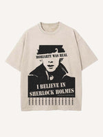 Sherlock Print Round Neck T-shirt