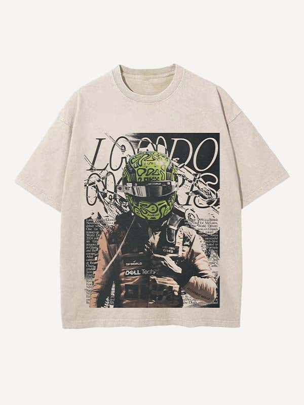 Lando Norris Print Round Neck T-shirt