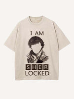 Sherlock Print Round Neck T-shirt