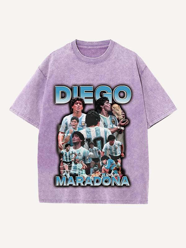 Diego Maradona Print Round Neck T-shirt