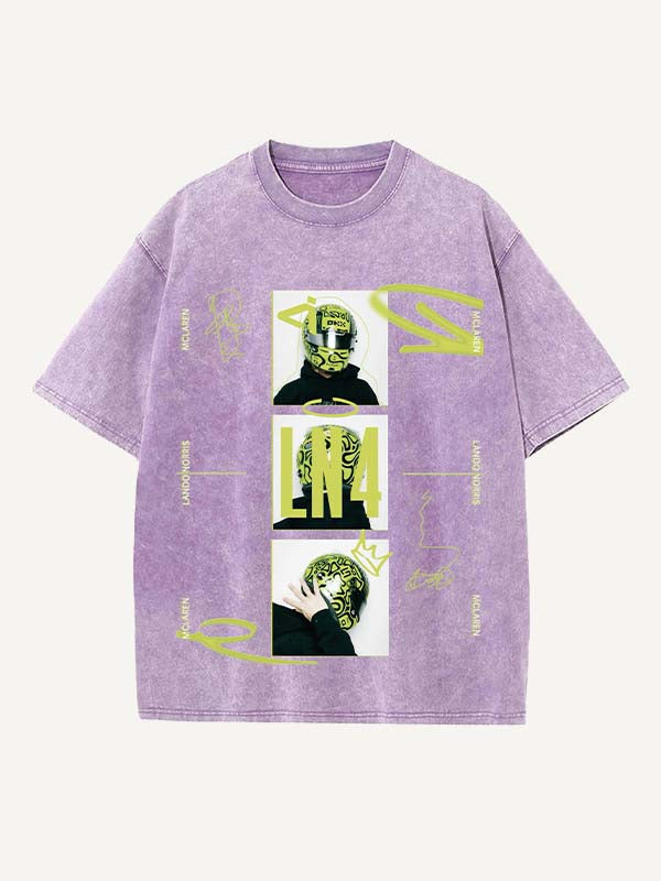 Lando Norris Print Round Neck T-shirt