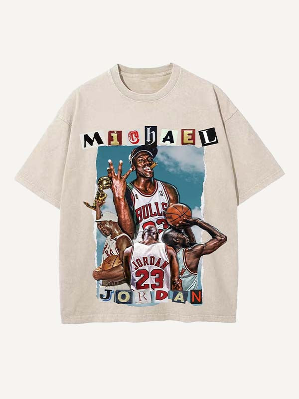 Michael Jordan Print Round Neck T-shirt