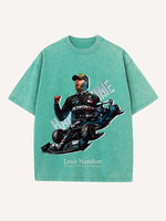 Lewis Hamilton Print Round Neck T-shirt