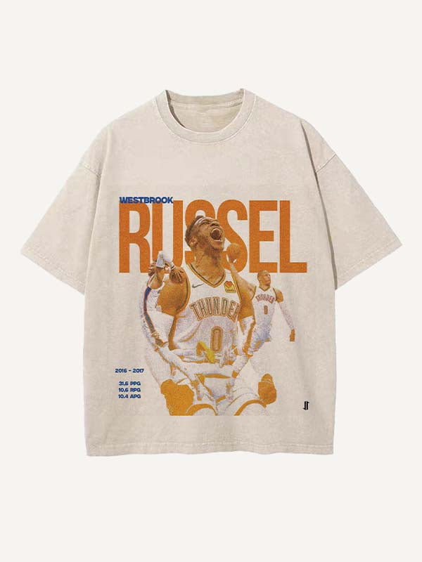 Russell Westbrook Print Round Neck T-shirt