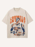 Carmelo Anthony Print Round Neck T-shirt