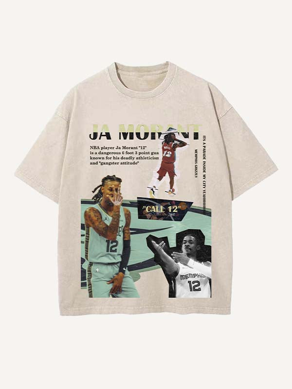 Ja Morant Print Round Neck T-shirt