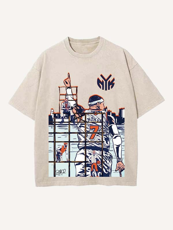 Carmelo Anthony Print Round Neck T-shirt
