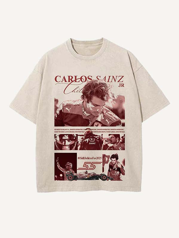 Carlos Sainz Print Round Neck T-shirt