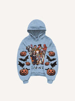 Halloween Horror Print Slant Pockets Hoodie