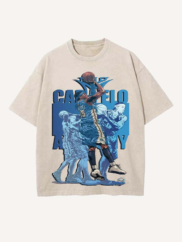 Carmelo Anthony Print Round Neck T-shirt