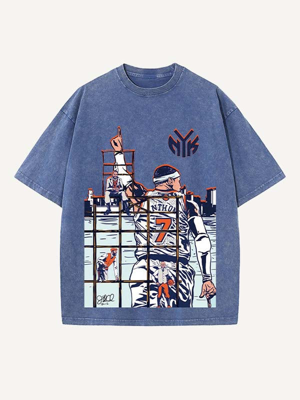 Carmelo Anthony Print Round Neck T-shirt