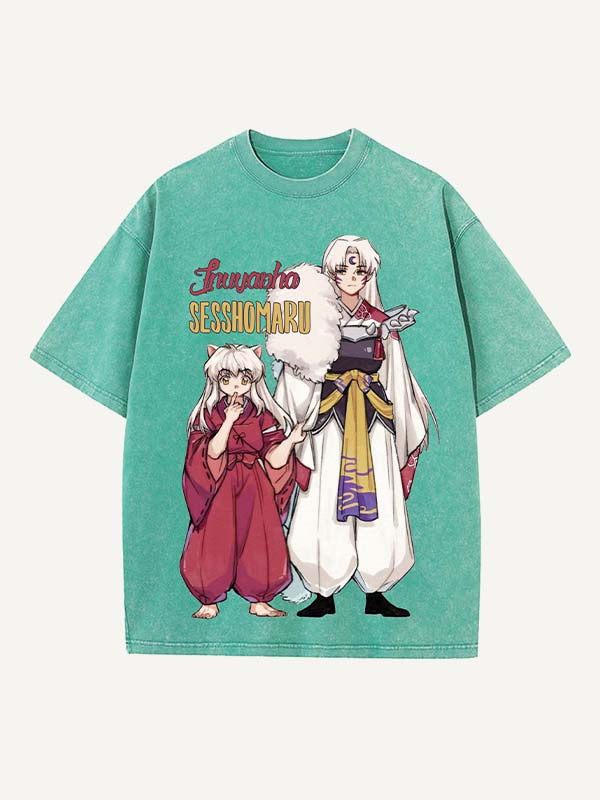 Inuyasha Print Round Neck T-shirt