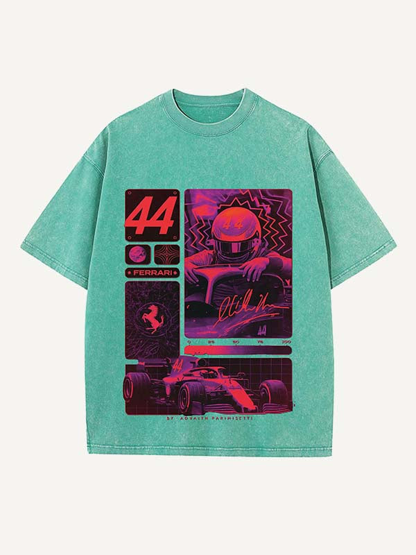 Lewis Hamilton Print Round Neck T-shirt