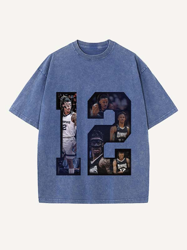 Ja Morant Print Round Neck T-shirt