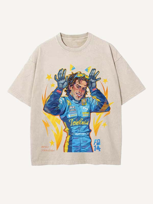 Fernando Alonso Print Round Neck T-shirt