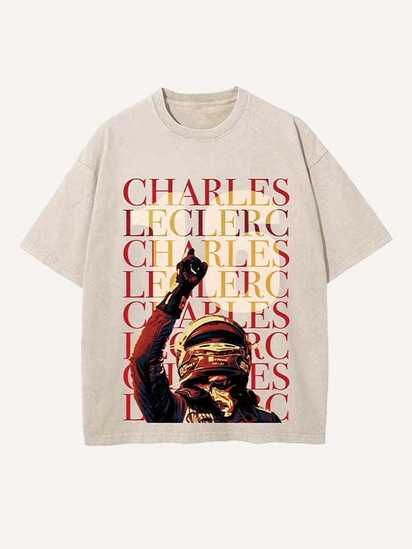 Charles Leclerc Print Round Neck T-shirt