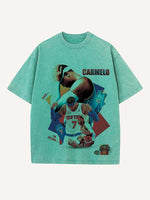 Carmelo Anthony Print Round Neck T-shirt