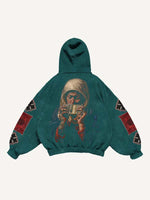 Figure&Money&Cross&Graphic&Letter Print Slant Pockets Hoodie