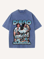 Diego Maradona Print Round Neck T-shirt
