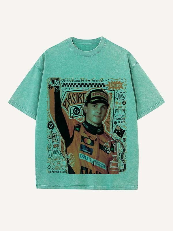 Oscar Piastri Print Round Neck T-shirt