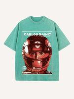 Carlos Sainz Print Round Neck T-shirt