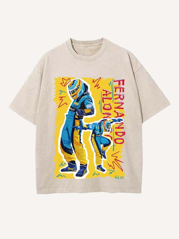 Fernando Alonso Print Round Neck T-shirt