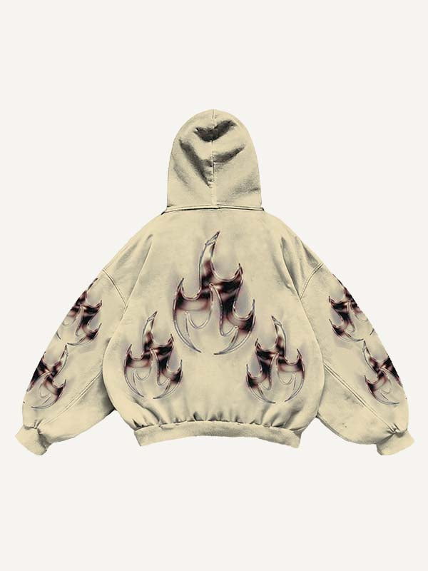 Teeth&Lips&Graphic Print Slant Pockets Hoodie