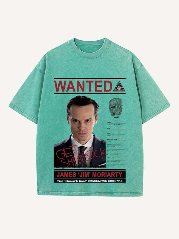 Sherlock Print Round Neck T-shirt