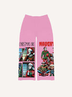 Christmas Horror Print Elastic Waist Pants