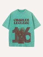 Charles Leclerc Print Round Neck T-shirt