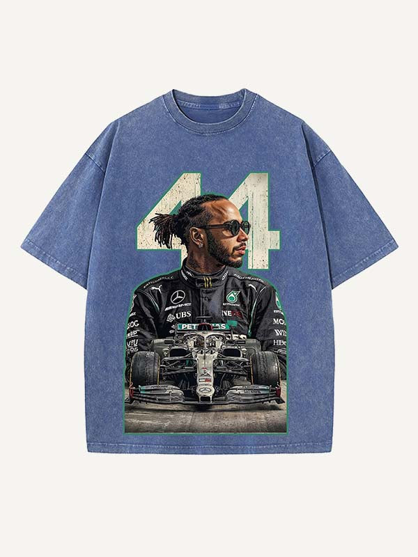 Lewis Hamilton Print Round Neck T-shirt