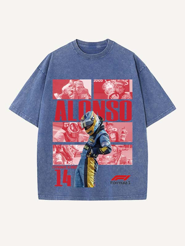 Fernando Alonso Print Round Neck T-shirt