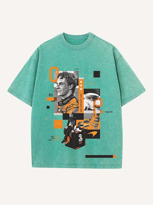 Oscar Piastri Print Round Neck T-shirt
