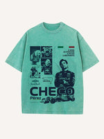 Sergio Perez Print Round Neck T-shirt