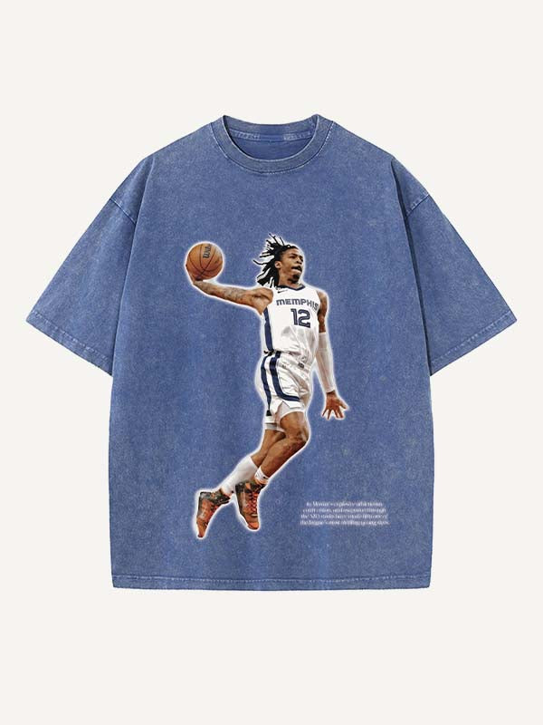 Ja Morant Print Round Neck T-shirt