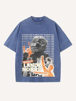 Lando Norris Print Round Neck T-shirt