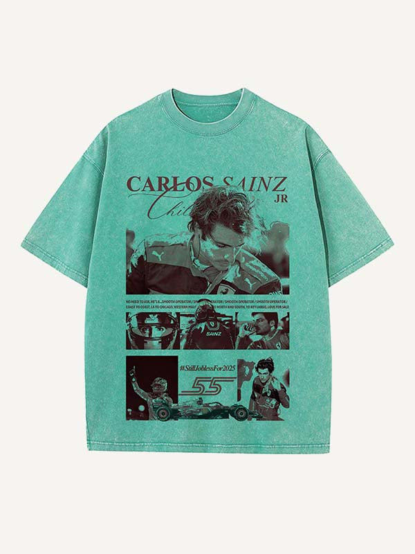 Carlos Sainz Print Round Neck T-shirt