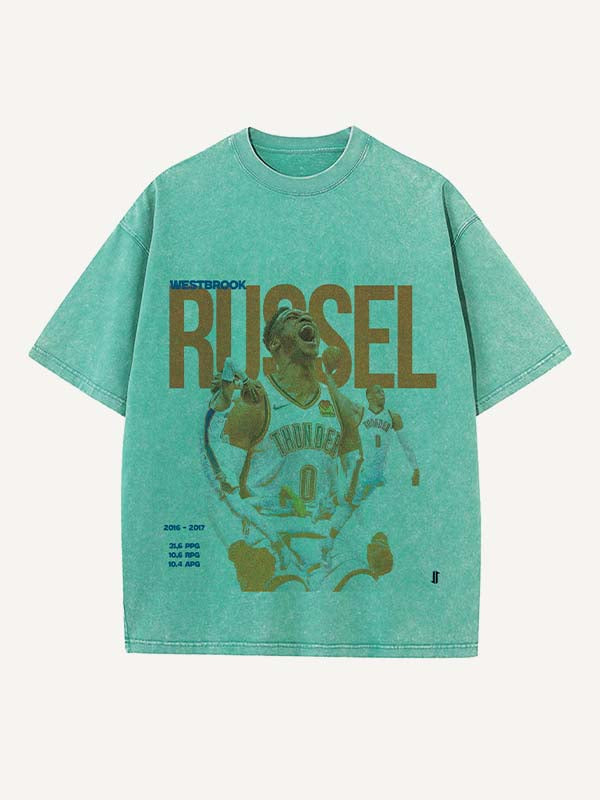 Russell Westbrook Print Round Neck T-shirt