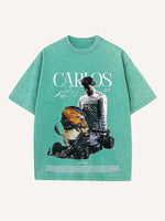 Carlos Sainz Print Round Neck T-shirt