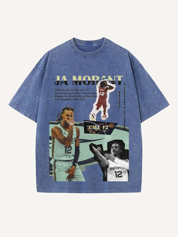 Ja Morant Print Round Neck T-shirt